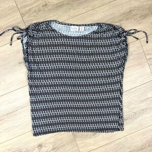 Nicole Miller Linen Top Size Medium Geometric Pattern Sleeveless